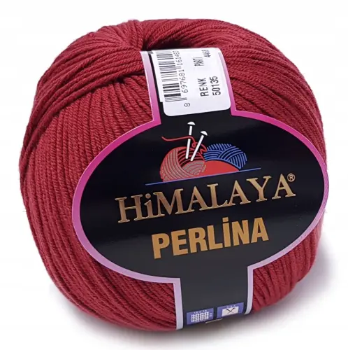 PERLINA włóczka BAWEŁNA 50% AKRYL 100g czerwo 135  - Sklep i pasmanteria Niteczka