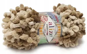 Włóczka na palce PUFFY FINE COLOR 6066 brąz/beż