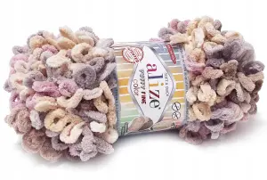 Włóczka na palce PUFFY FINE COLOR 6033 róż/beż
