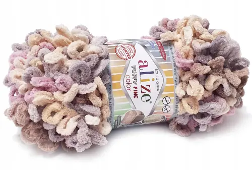 Włóczka na palce PUFFY FINE COLOR 6033 róż/beż  - Sklep i pasmanteria Niteczka