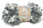 Włóczka na palce PUFFY FINE COLOR 5925 szary/biały