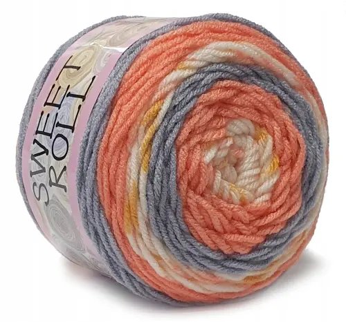 WŁÓCZKA SWEET ROLL akryl 140g ORANGE 1047-29  - Sklep i pasmanteria Niteczka