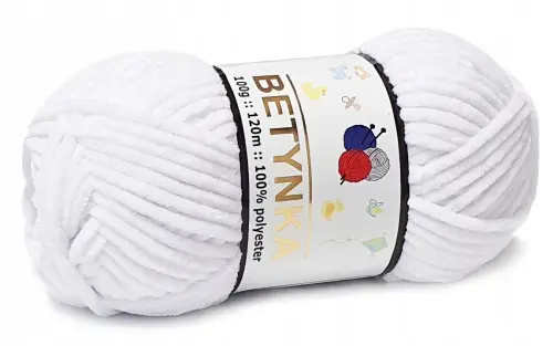 BETYNKA włóczka baby MIĘKKA na maskotki BIAŁY 301  - Sklep i pasmanteria Niteczka
