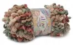 Włóczka na palce PUFFY FINE COLOR 6039 zeleń/beż
