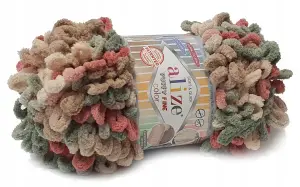 Włóczka na palce PUFFY FINE COLOR 6039 zeleń/beż