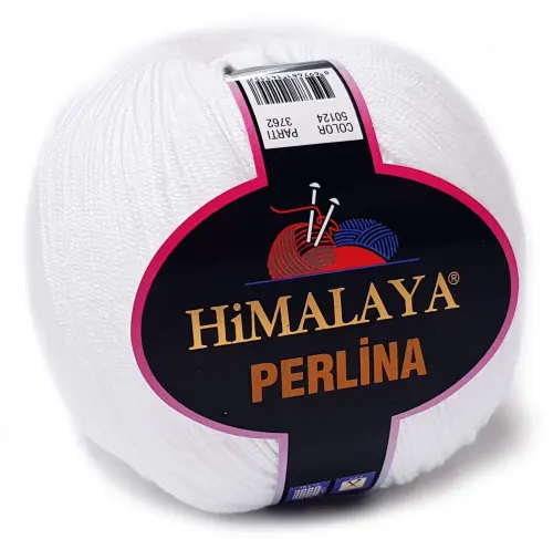 PERLINA włóczka BAWEŁNA 50% AKRYL 100g biały 124  - Sklep i pasmanteria Niteczka