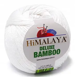 BAMBOO włóczka BAMBUS BAWEŁNA 100g biała 01