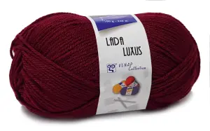 LADA LUXUS włóczka akryl 100% bordo 52124