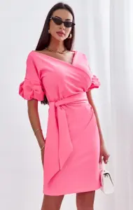 Elegancka sukienka midi COCOMORE różowa neon M 38