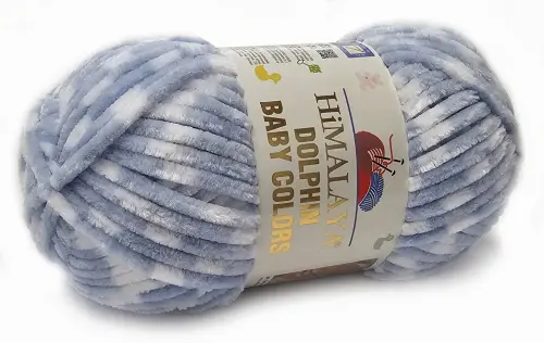 HIMALAYA GRUBA włóczka DOLPHIN BABY COLORS 80430 niebiesko-biały  - Sklep i pasmanteria Niteczka
