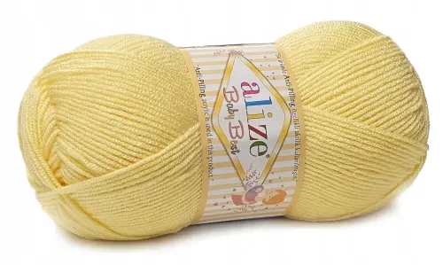 Włóczka dla dzieci ALIZE BABY BEST miękka i delikatna jasnożółta 250  - Sklep i pasmanteria Niteczka
