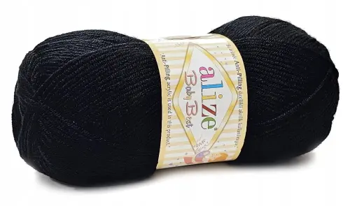 Włóczka dla dzieci ALIZE BABY BEST miękka i delikatna czarna 60  - Sklep i pasmanteria Niteczka