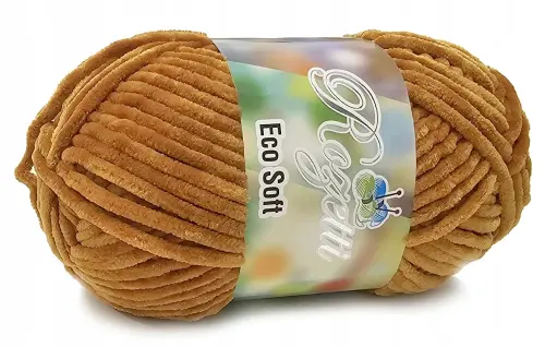 ROZETTI gruba włóczka ECO SOFT szenila na maskotki musztardowa  - Sklep i pasmanteria Niteczka