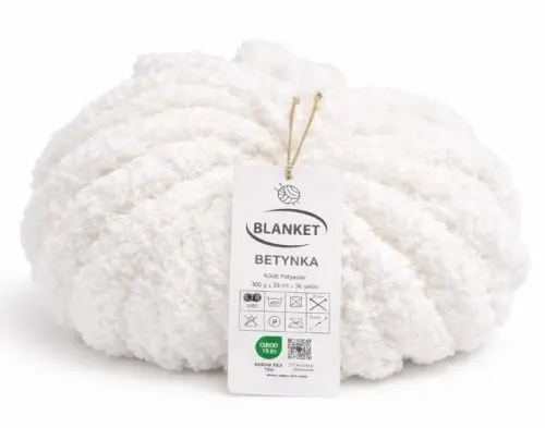 GRUBA Włóczka BLANKET 300g na KOC Chenille do robienia PALCAMI biała 301  - Sklep i pasmanteria Niteczka