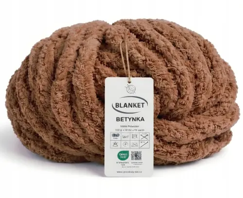 GRUBA Włóczka BLANKET 300g na KOC Chenille do robienia PALCAMI brąz 337  - Sklep i pasmanteria Niteczka