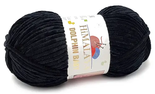 Czarna puszysta włóczka Himalaya Dolphin Baby - Niteczka