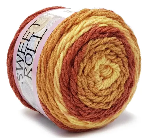 WŁÓCZKA SWEET ROLL akryl 140g ŻÓŁTY 1047-23  - Sklep i pasmanteria Niteczka