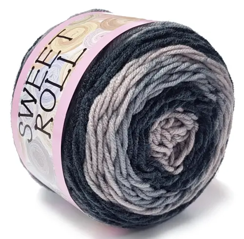 WŁÓCZKA SWEET ROLL akryl 140g GRAFIT 1047-10  - Sklep i pasmanteria Niteczka